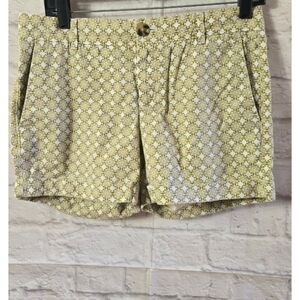 Banna Republic Yellow White Geometric Chino Shorts